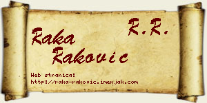 Raka Raković vizit kartica